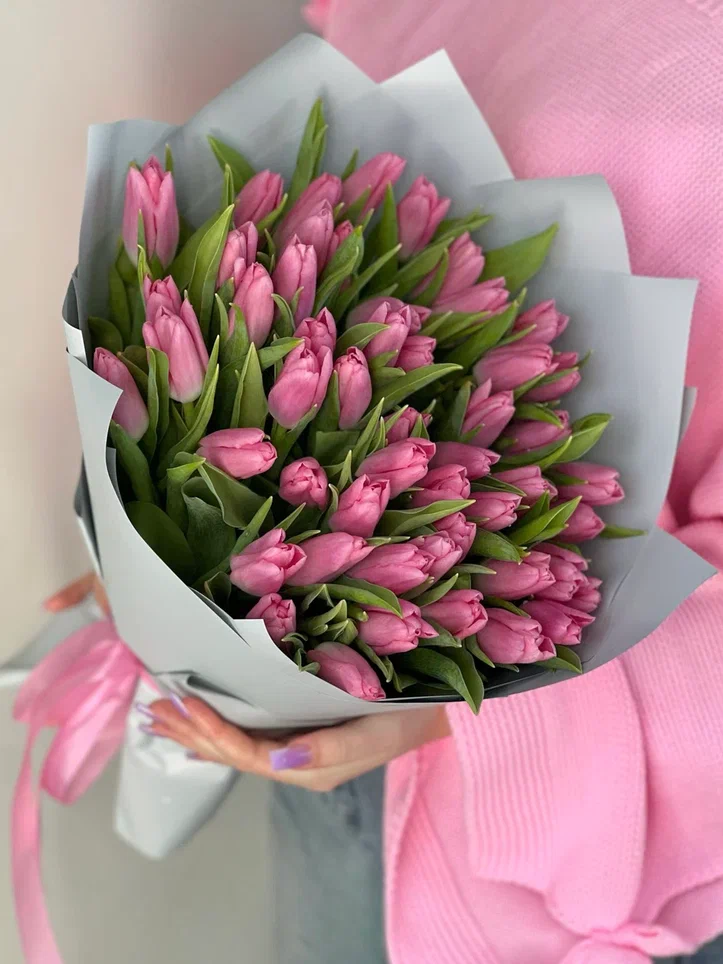 51 розовый тюльпан