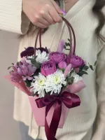 Цветы Композиция в сумочке 4