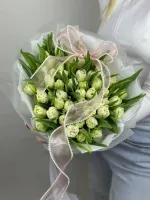 Цветы 51 белый пионовидный тюльпан 1