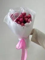 Цветы 15 розовых пионовидных тюльпанов 2