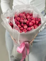 Цветы Розовые пионовидные тюльпаны 1