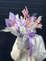 Цветы Сиреневая композиция из сухоцветов 0