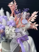 Цветы Сиреневая композиция из сухоцветов 2