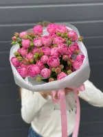 Цветы Букет ярких кустовых роз 0