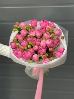Цветы Букет ярких кустовых роз 3