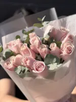 Цветы Букет роз с эвкалиптом 4