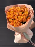 Цветы Оранжевые розы Эквадор в упаковке 3