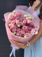 Цветы Букет розовых эустом 1