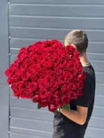 Цветы Букет из 101 красной розы Эквадор 1