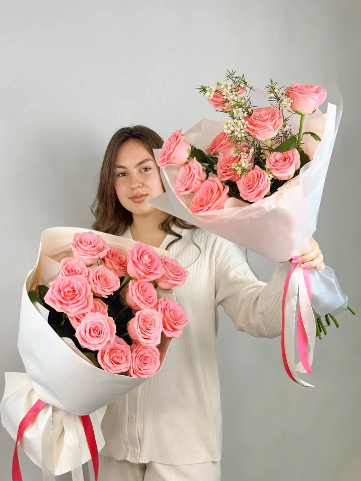 Монобукет розовых роз