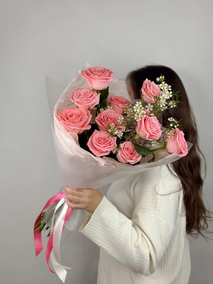 Монобукет розовых роз