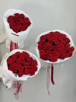 Цветы Монобукет красных роз 0