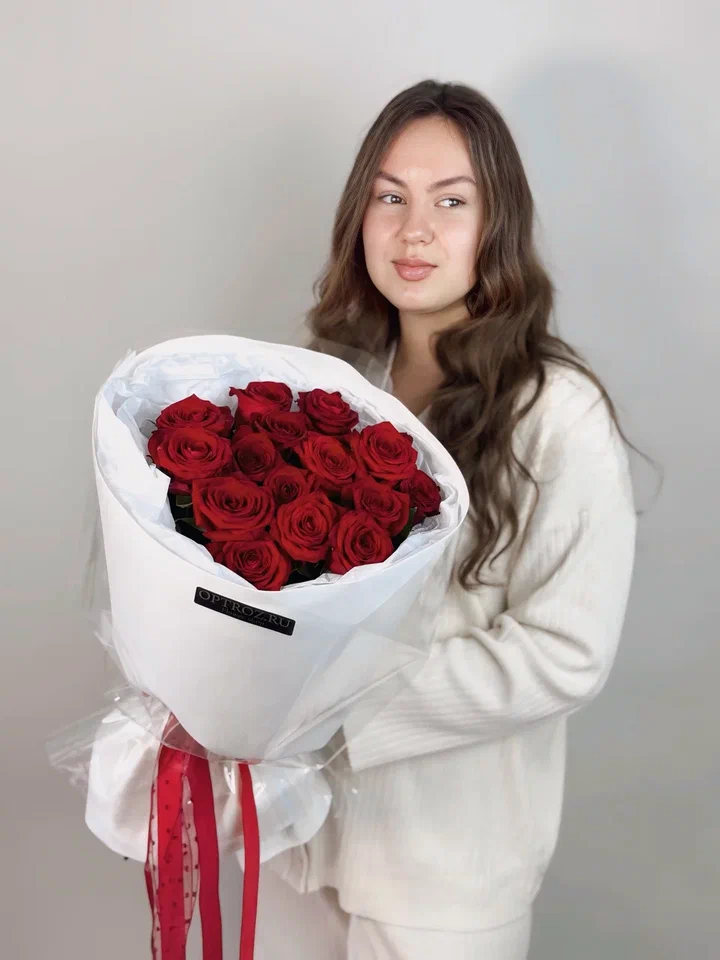 Монобукет красных роз