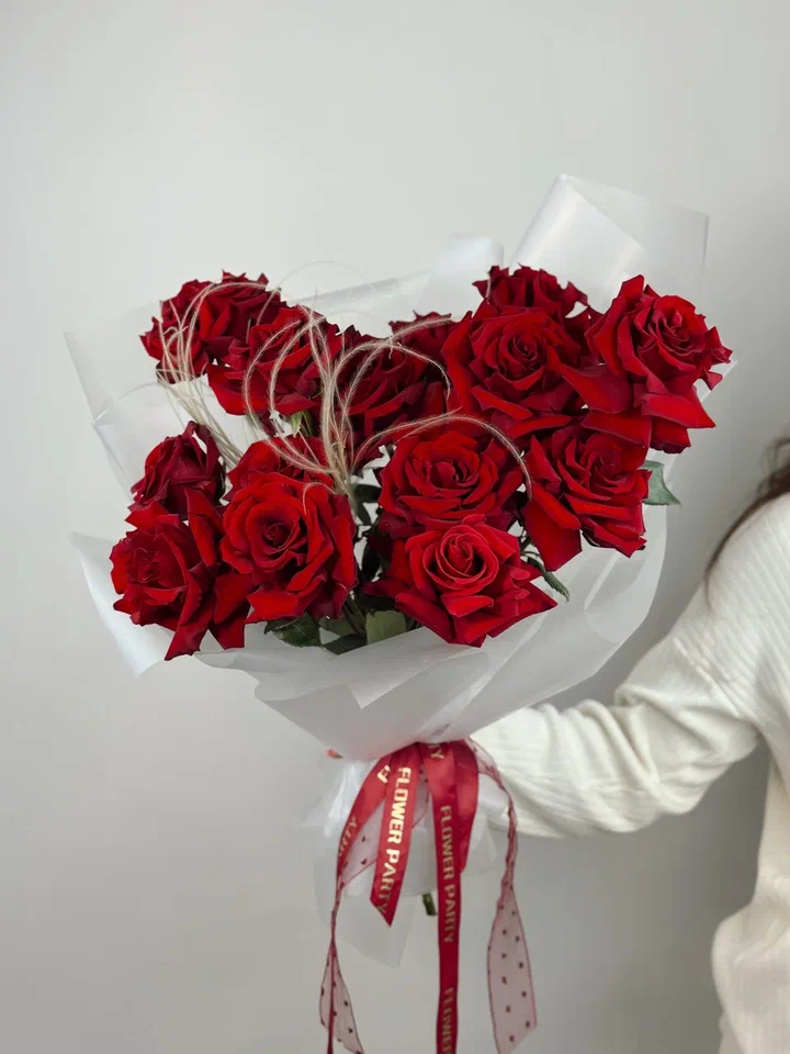 Монобукет красных японских роз