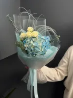 Цветы Букет - комплимент с гортензией 3