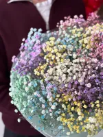 Цветы Монобукет из радужной гипсофилы 3