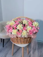 Цветы Сборная корзина «Розовая нежность» 0